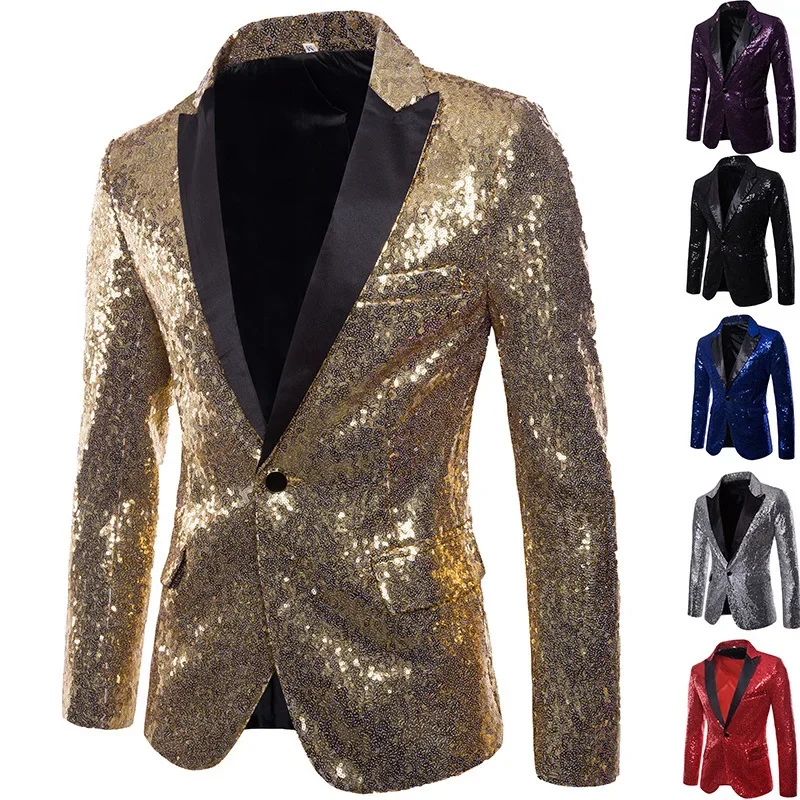 Herren Glitzer Party Sakko – Auffälliges Pailletten Blazer für festliche Anlässe, Bühne & Events - Image 11