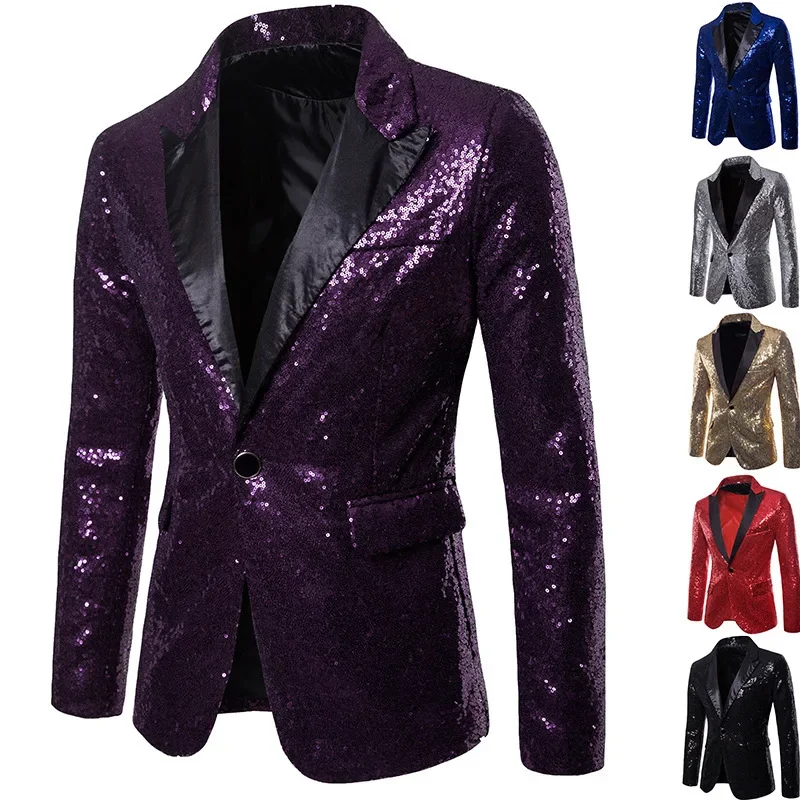 Herren Glitzer Party Sakko – Auffälliges Pailletten Blazer für festliche Anlässe, Bühne & Events - Image 12