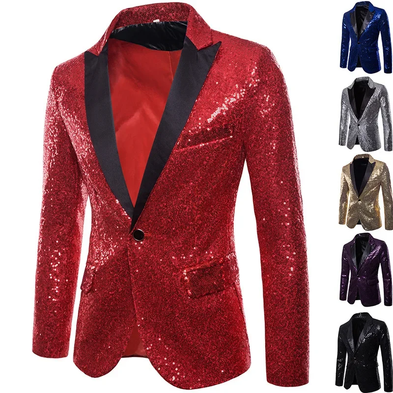 Herren Glitzer Party Sakko – Auffälliges Pailletten Blazer für festliche Anlässe, Bühne & Events - Image 13