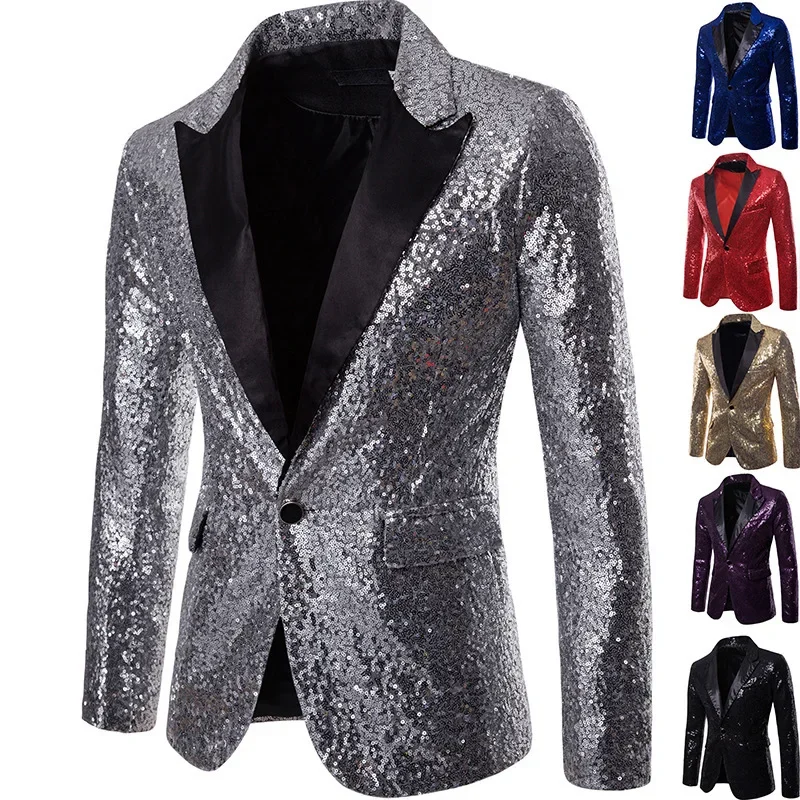 Herren Glitzer Party Sakko – Auffälliges Pailletten Blazer für festliche Anlässe, Bühne & Events - Image 14