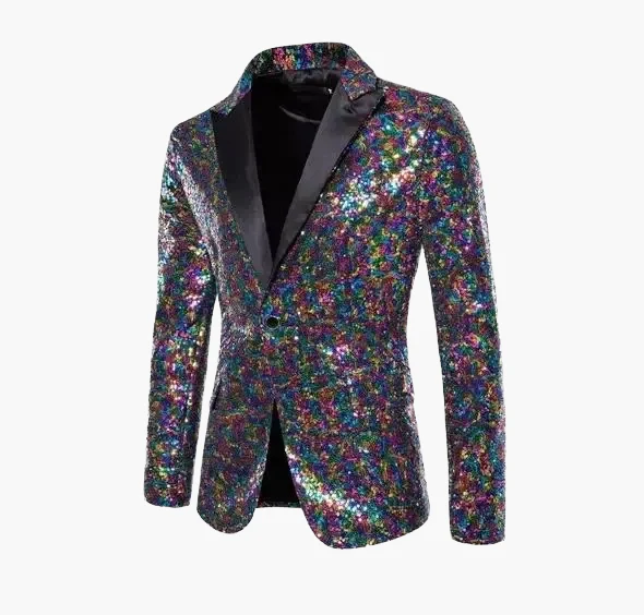Herren Glitzer Sakko für festliche Anlässe – Eleganter Party-Blazer mit Pailletten - Image 12