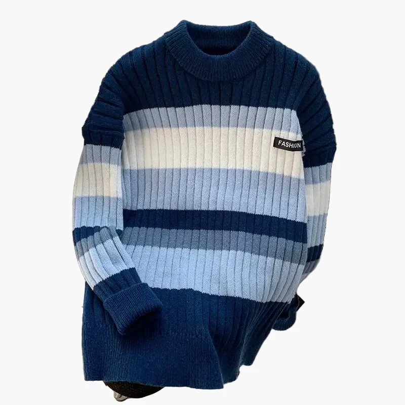 Herren Grobstrick Pullover mit Streifen – Modischer Freizeit-Sweater für Alltag und Winter - Image 4