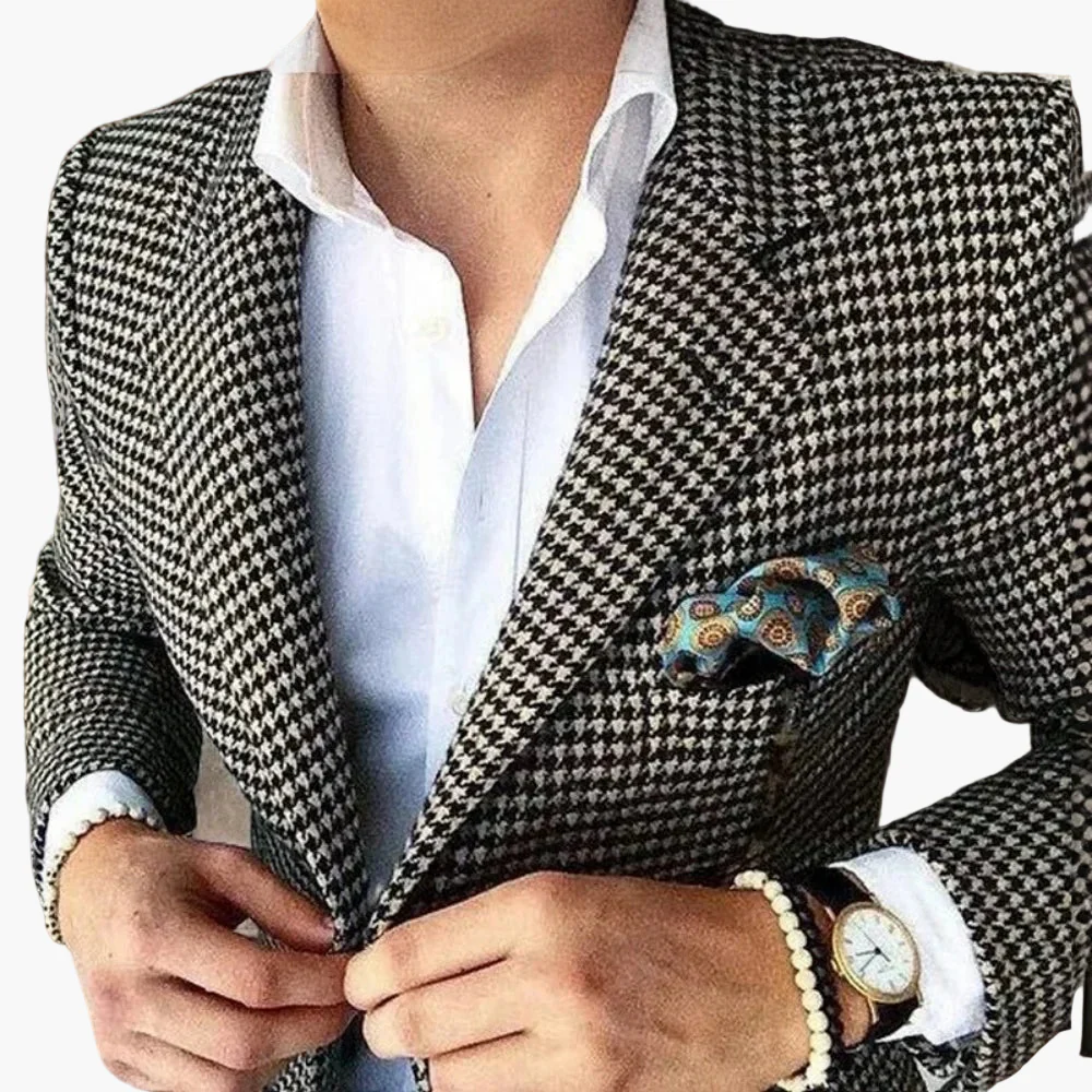 Herren Hahnentritt Sakko – Elegantes Business & Freizeit Jackett - Image 2