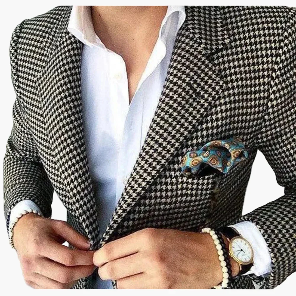 Herren Hahnentritt Sakko – Elegantes Business & Freizeit Jackett - Image 5