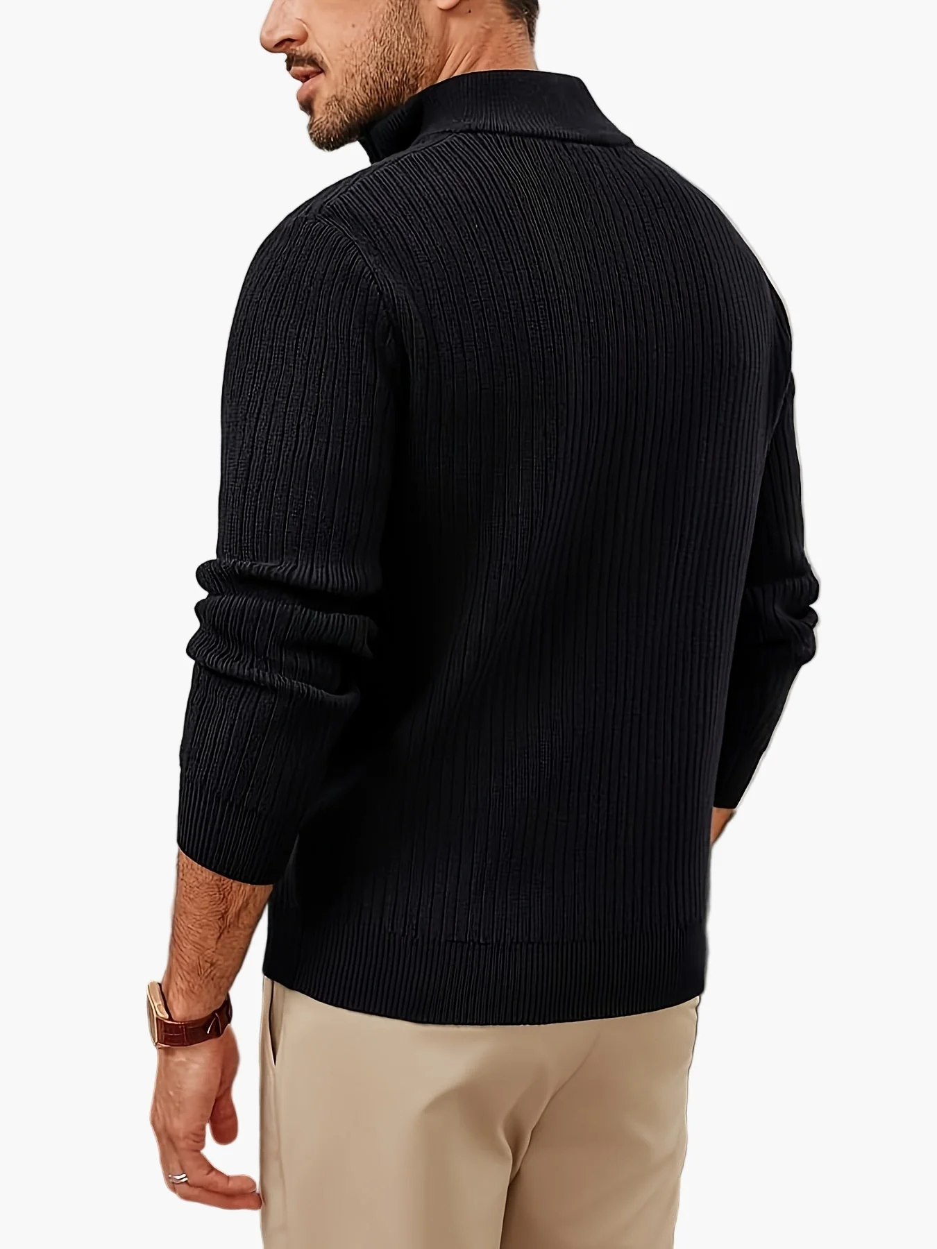Herren Halb-Zip Pullover Strick – Stilvoller Freizeitpullover für Herbst und Winter - Image 4
