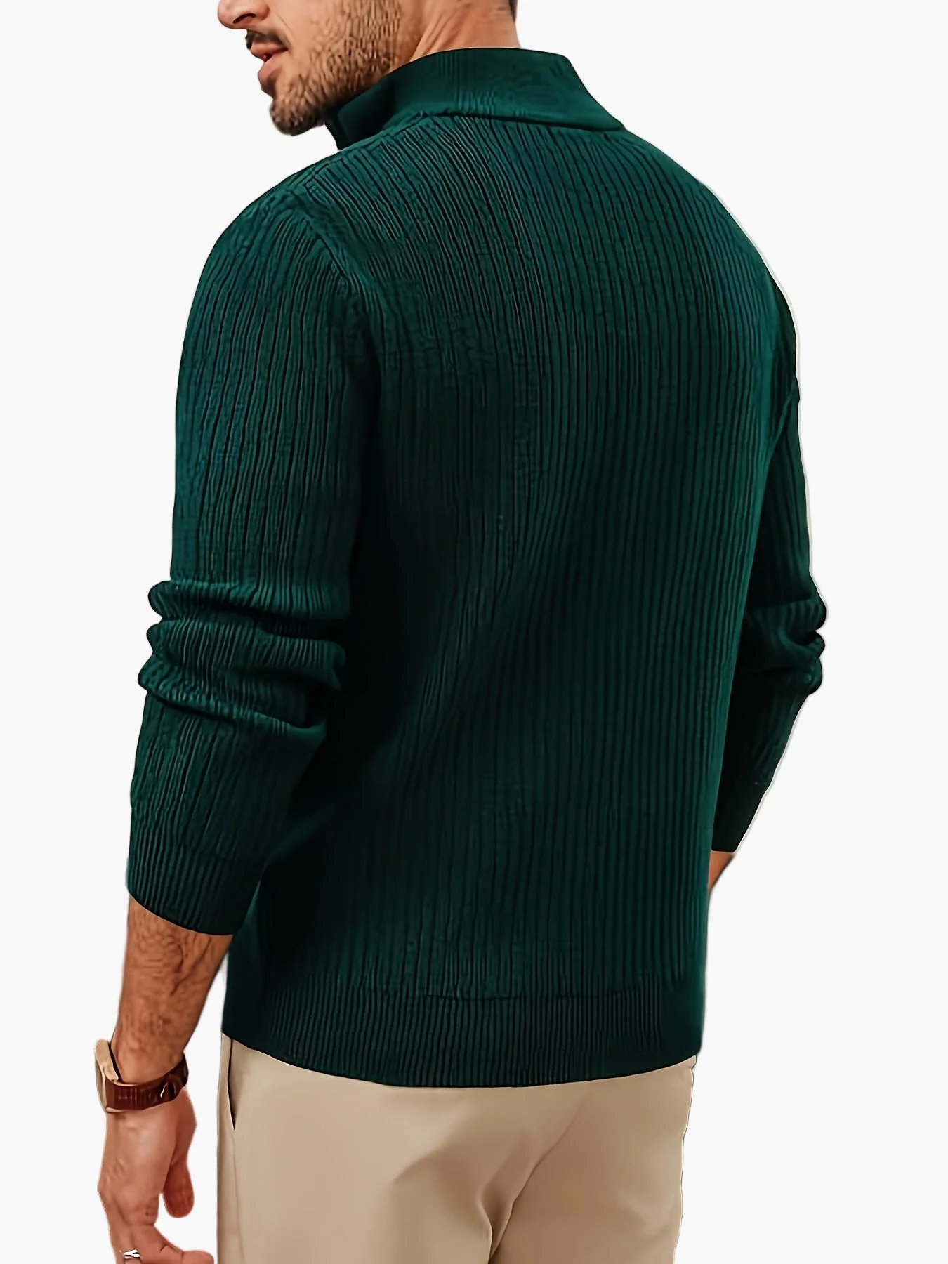 Herren Halb-Zip Pullover Strick – Stilvoller Freizeitpullover für Herbst und Winter - Image 5