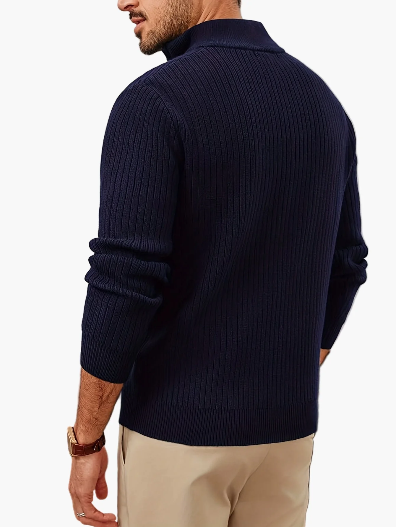 Herren Halb-Zip Pullover Strick – Stilvoller Freizeitpullover für Herbst und Winter - Image 6