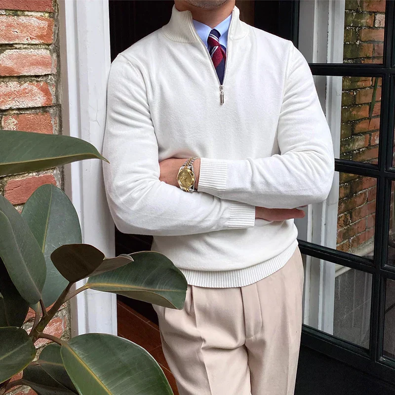 Herren Halbzipp Pullover – Eleganter Business & Freizeit Strickpullover - Image 3