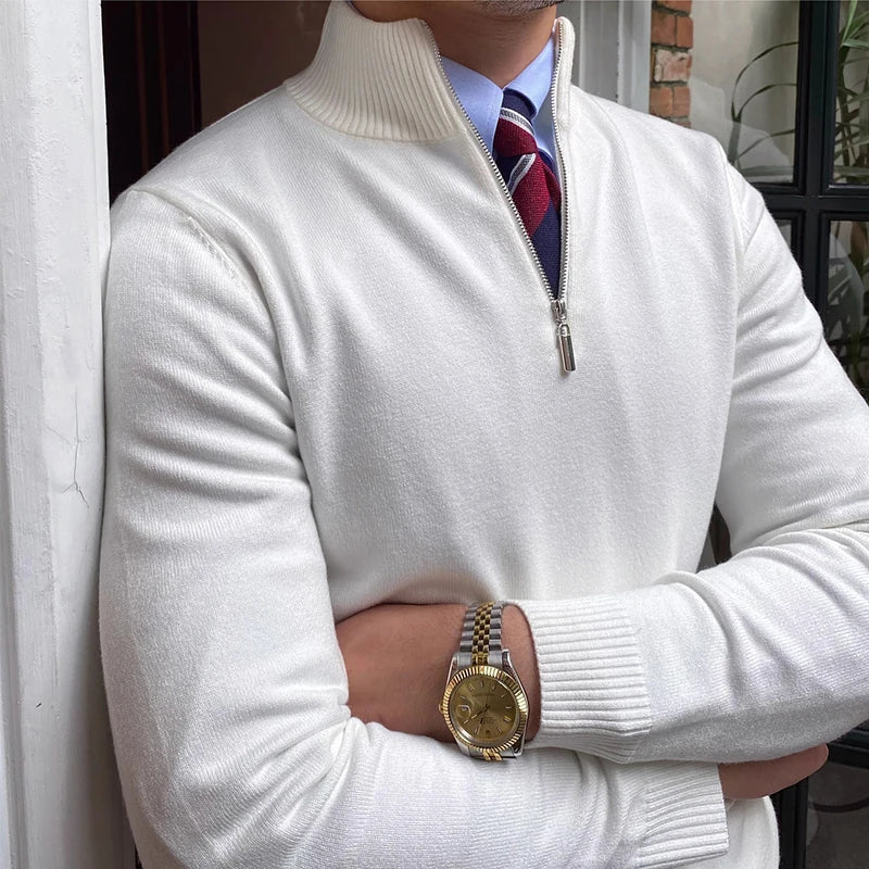 Herren Halbzipp Pullover – Eleganter Business & Freizeit Strickpullover - Image 5