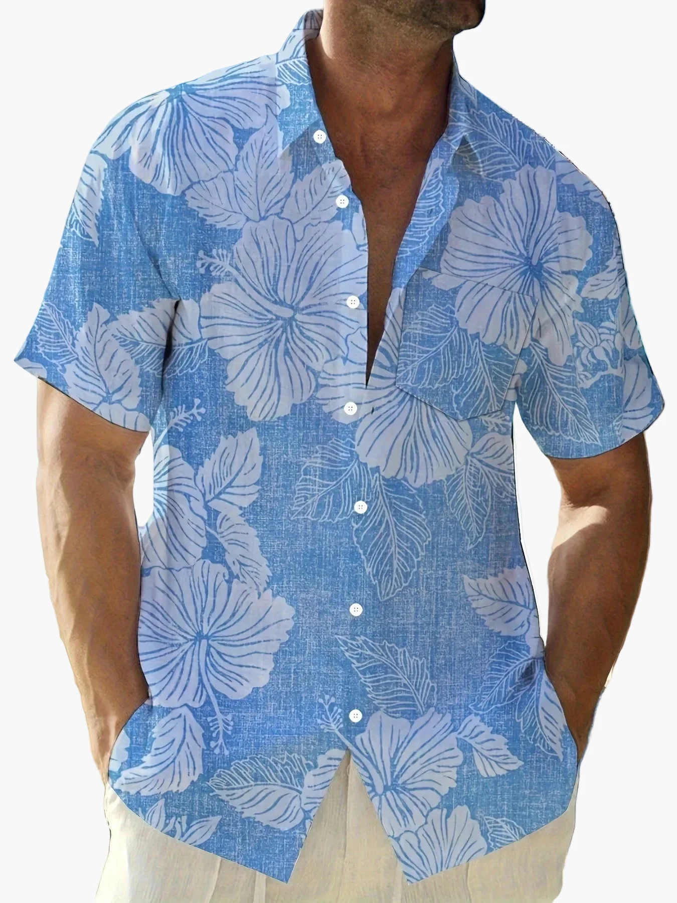 Herren Hawaii Hemd Kurzarm – Florales Urlaubshemd für Sommer & Freizeit
