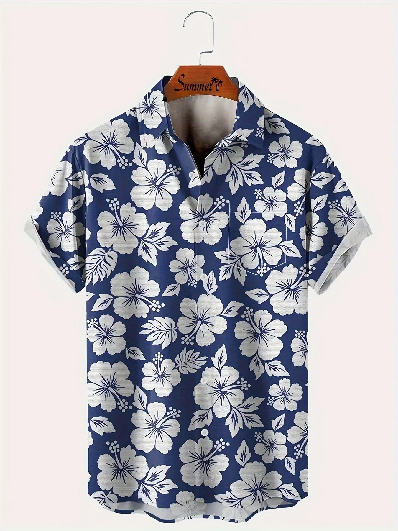 Herren Hawaiihemd mit Blumenmuster für Urlaub und Freizeit – Kurzarm, Regular Fit - Image 3