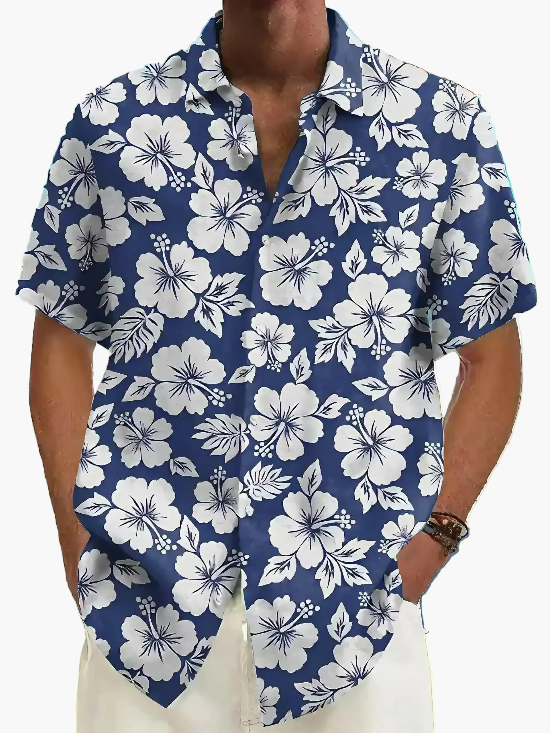Herren Hawaiihemd mit Blumenmuster für Urlaub und Freizeit – Kurzarm, Regular Fit - Image 8
