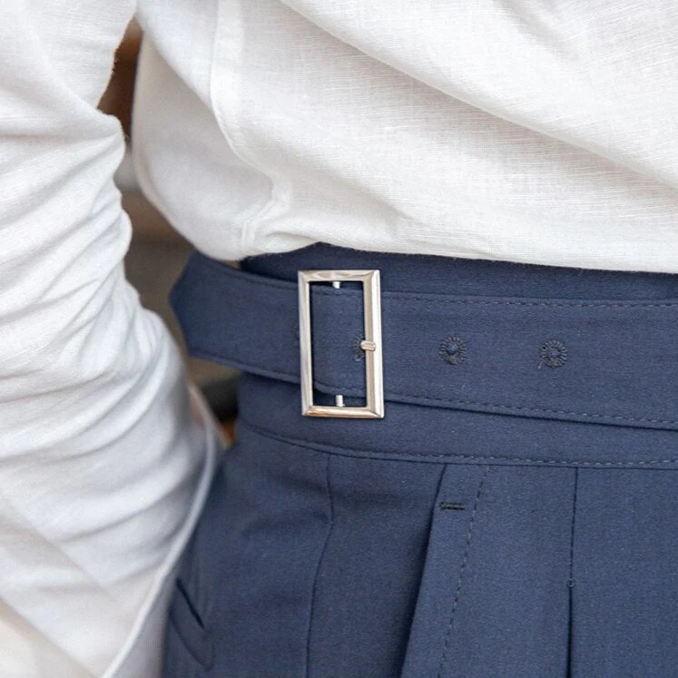 Herren High-Waist Anzughose mit Bundfalte und seitlicher Schnalle – Eleganter Business- und Freizeitstil - Image 12
