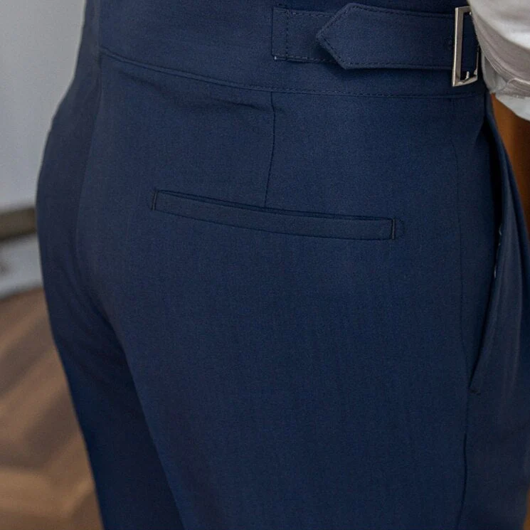 Herren High-Waist Anzughose mit Bundfalte und seitlicher Schnalle – Eleganter Business- und Freizeitstil - Image 13