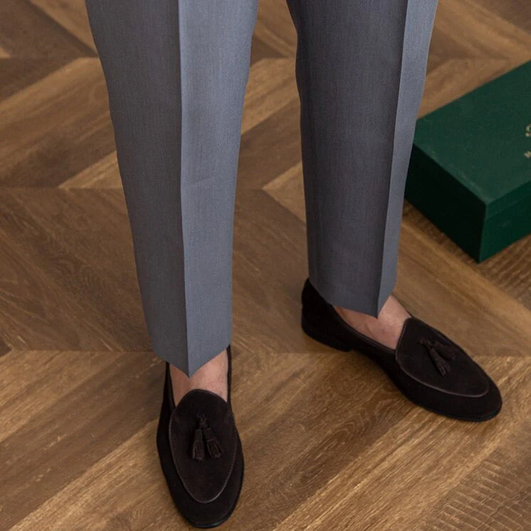 Herren High-Waist Anzughose mit Bundfalte und seitlicher Schnalle – Eleganter Business- und Freizeitstil - Image 7