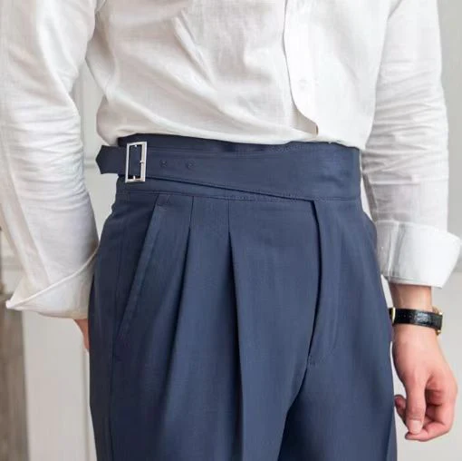 Herren High-Waist Bundfaltenhose – Eleganter Business- und Freizeitstil mit verstellbarem Bund - Image 11