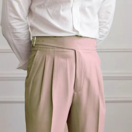 Herren High-Waist Bundfaltenhose – Eleganter Business- und Freizeitstil mit verstellbarem Bund - Image 13