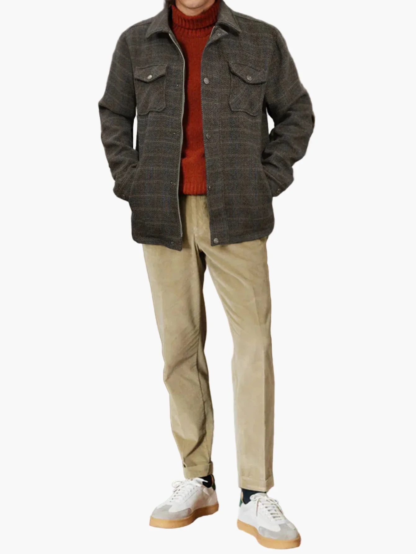 Herren Jacke im klassischen Hahnentritt-Look – Stilvolle Outdoor- und Freizeitjacke - Image 4