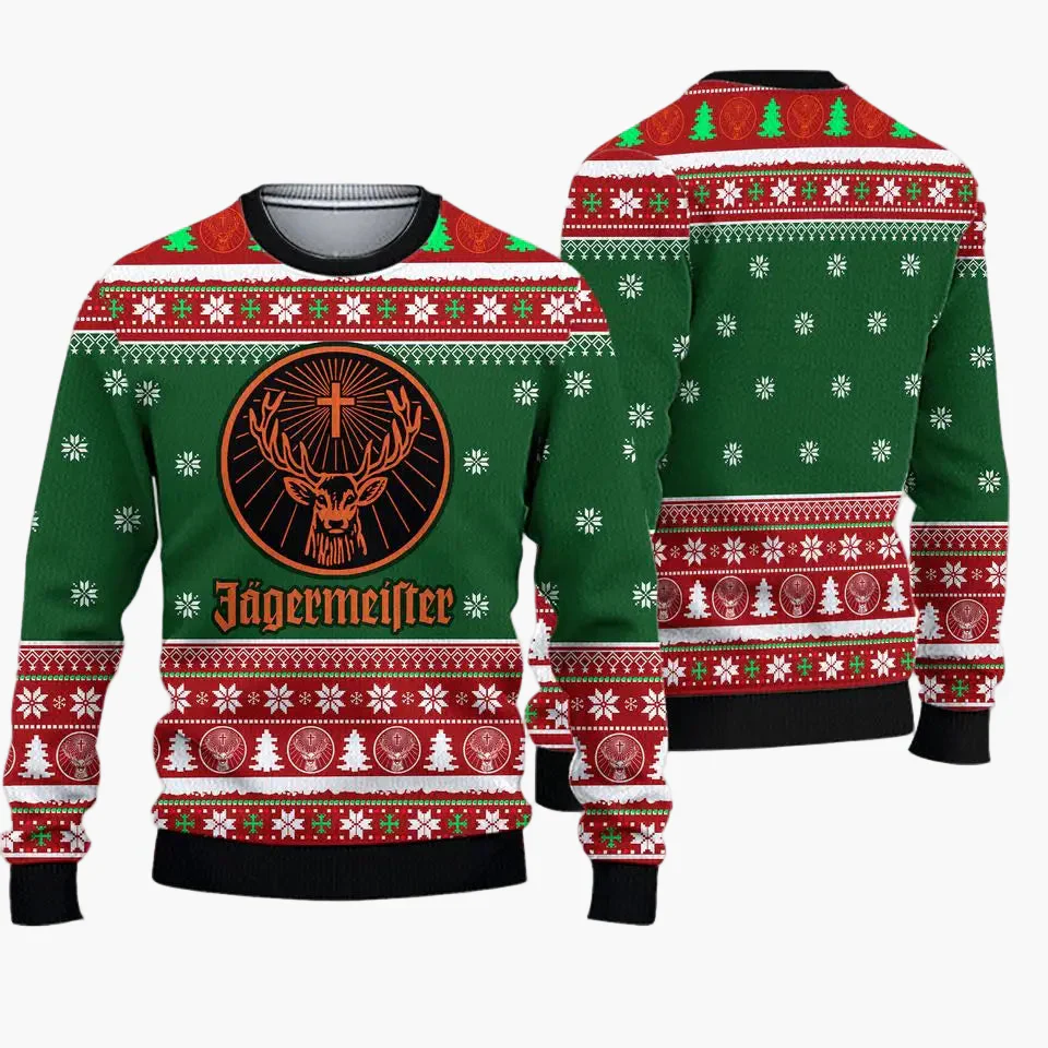 Herren Jägermeister Ugly Christmas Sweater – Party Pullover für Weihnachten und Winter - Image 2