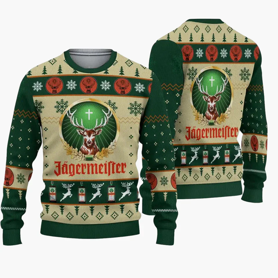 Herren Jägermeister Ugly Christmas Sweater – Party Pullover für Weihnachten und Winter - Image 4
