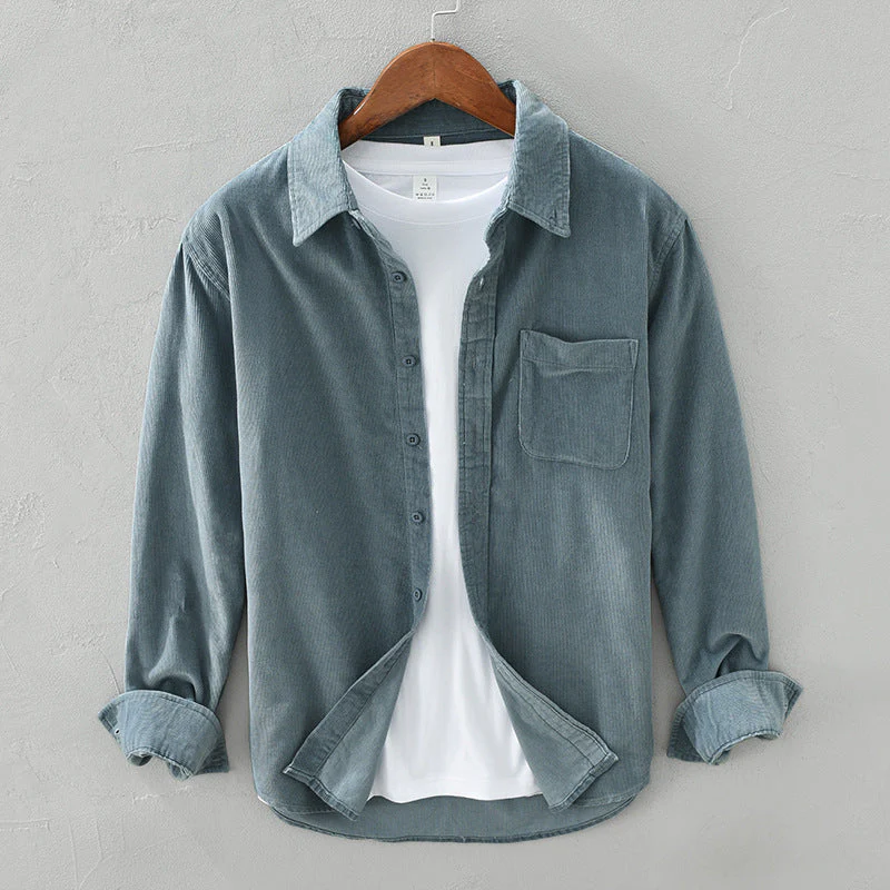 Herren Japanischer Retro Freizeit Hemd – Langarm, Modernes Layering, Vielseitig für Alltag & Ausgehen - Image 3