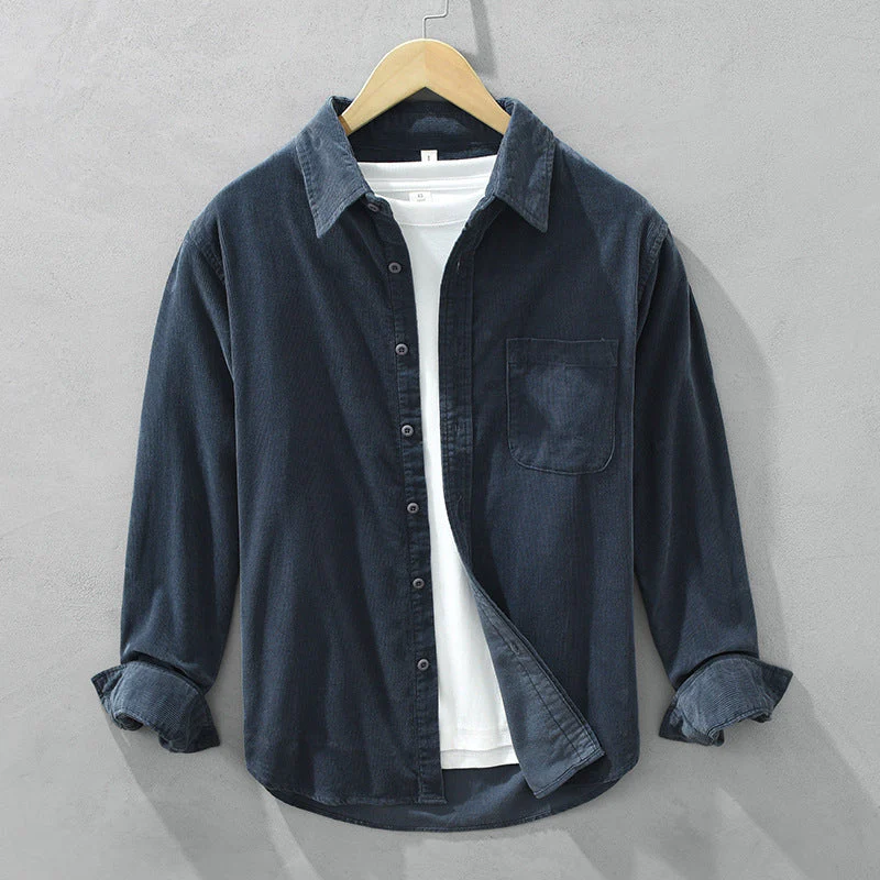 Herren Japanischer Retro Freizeit Hemd – Langarm, Modernes Layering, Vielseitig für Alltag & Ausgehen - Image 7
