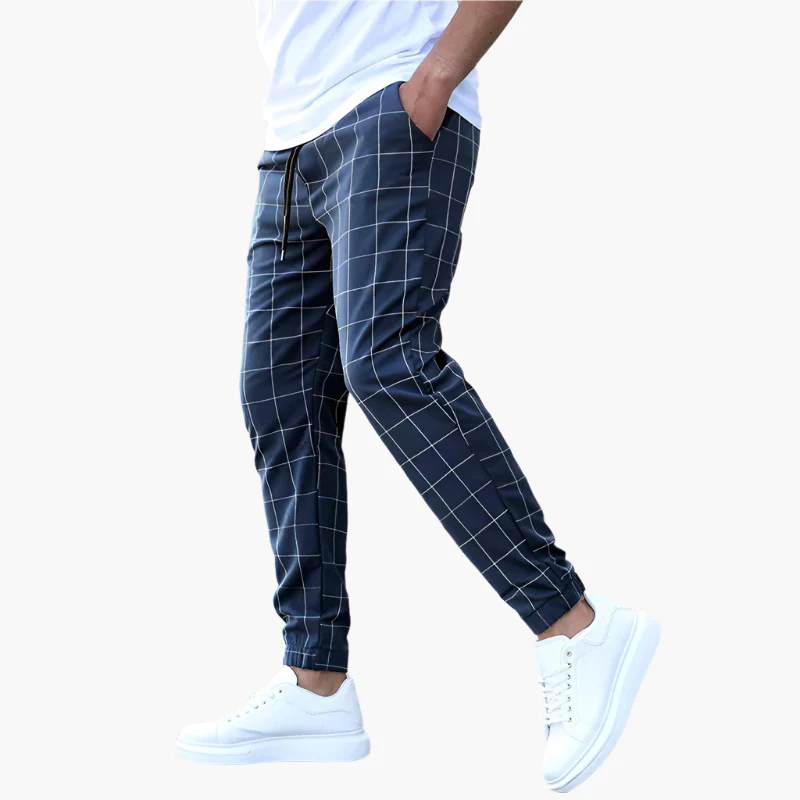 Herren Joggerhose mit Karomuster – Stilvolle Freizeithose für Alltag und Sport - Image 3