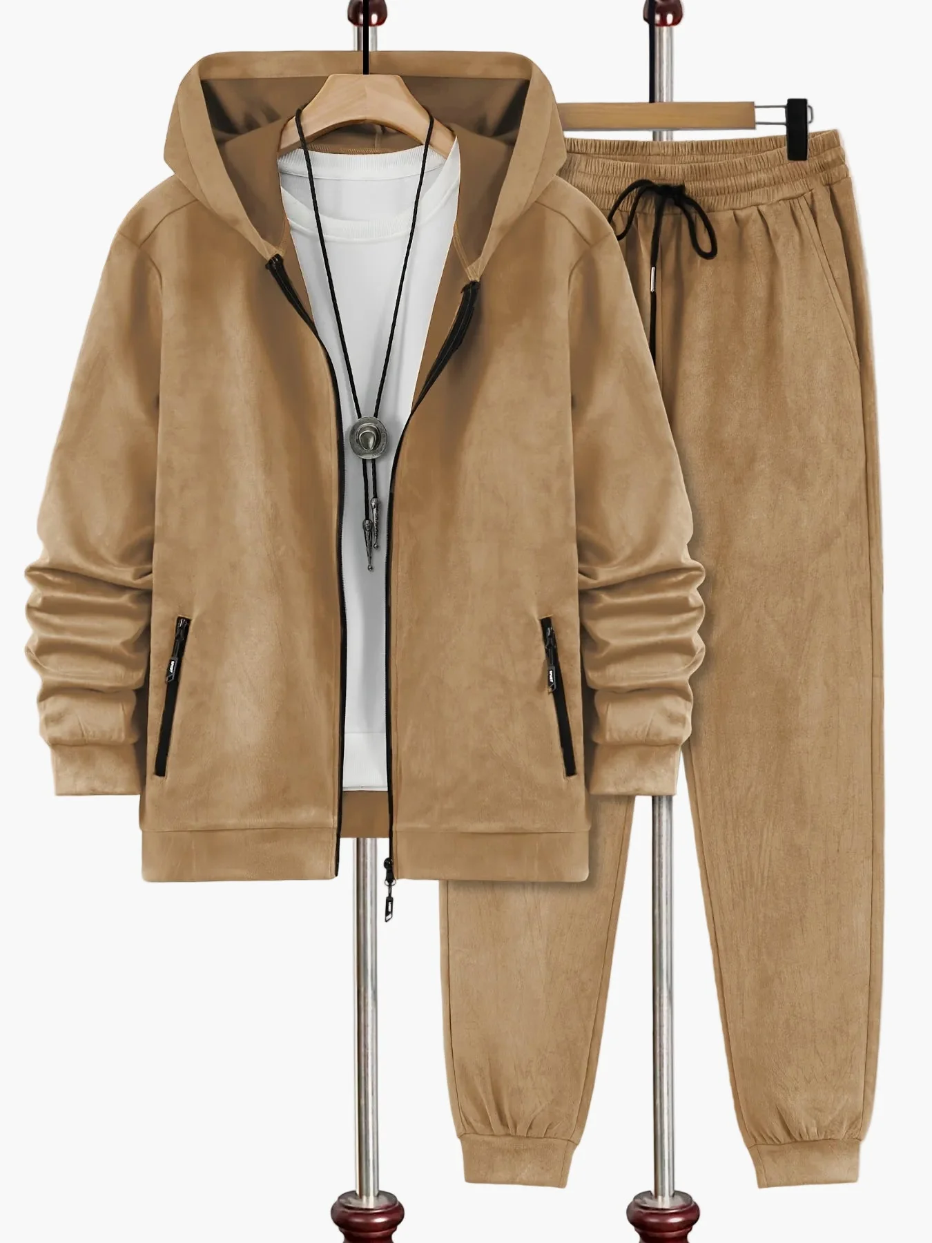 Herren Jogginganzug Set mit Kapuzenjacke und Reißverschluss – Sportlich & Lässig für Freizeit und Alltag - Image 3