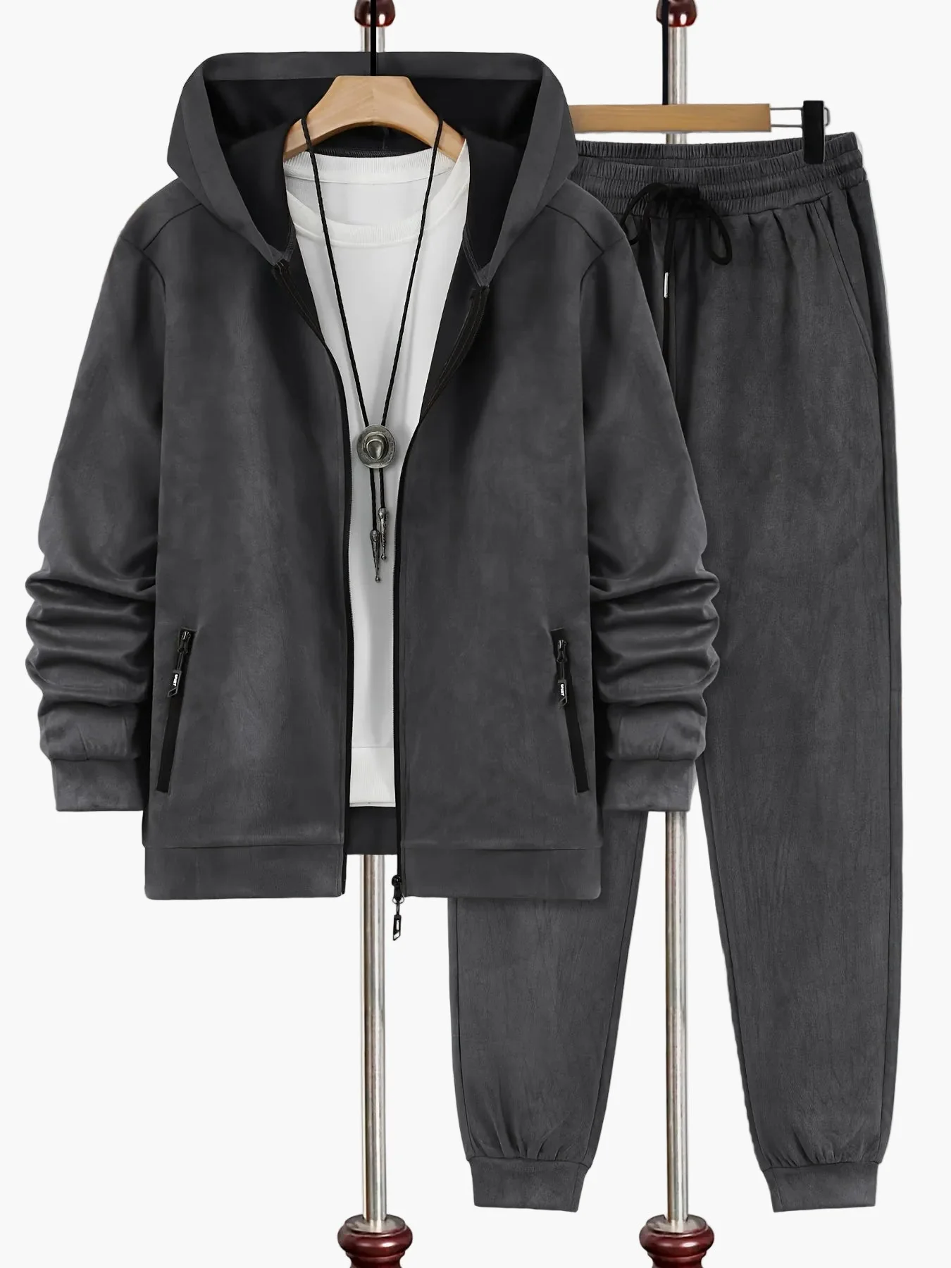 Herren Jogginganzug Set mit Kapuzenjacke und Reißverschluss – Sportlich & Lässig für Freizeit und Alltag - Image 6