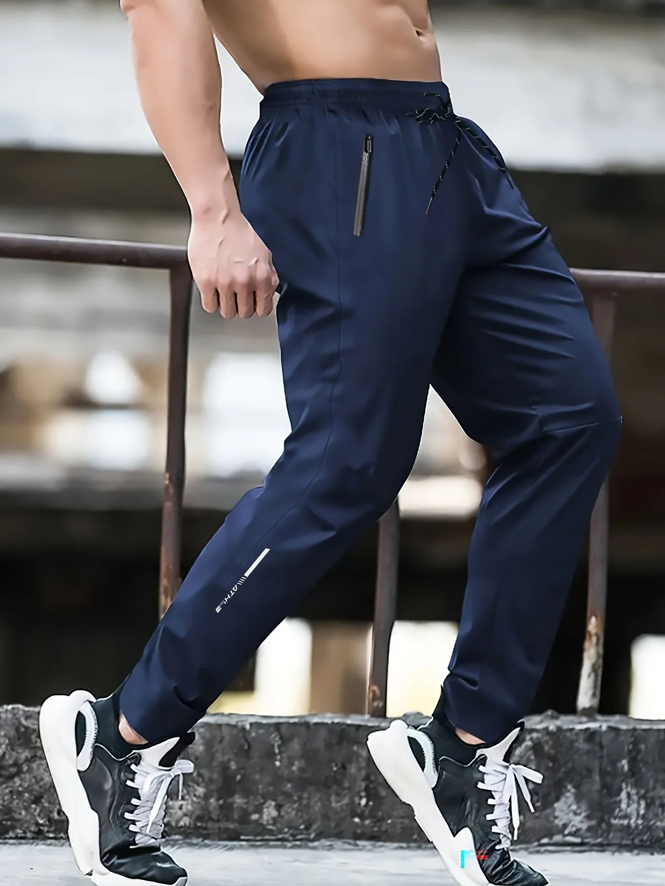 Herren Jogginghose Sportlich Lässig mit Reißverschluss und Print für Frühling und Sommer - Image 10