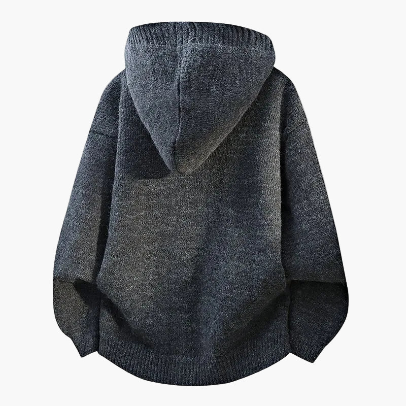 Herren Kapuzen-Strickjacke mit Knopfleiste – Lässiger Style für Alltag und Freizeit - Image 2