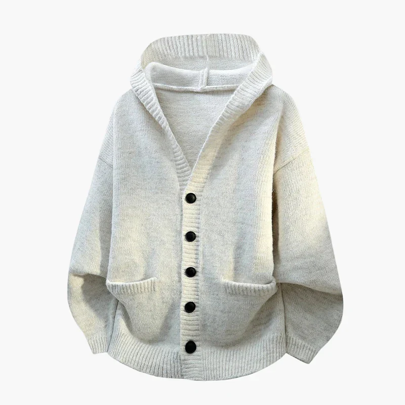 Herren Kapuzen-Strickjacke mit Knopfleiste – Lässiger Style für Alltag und Freizeit - Image 5