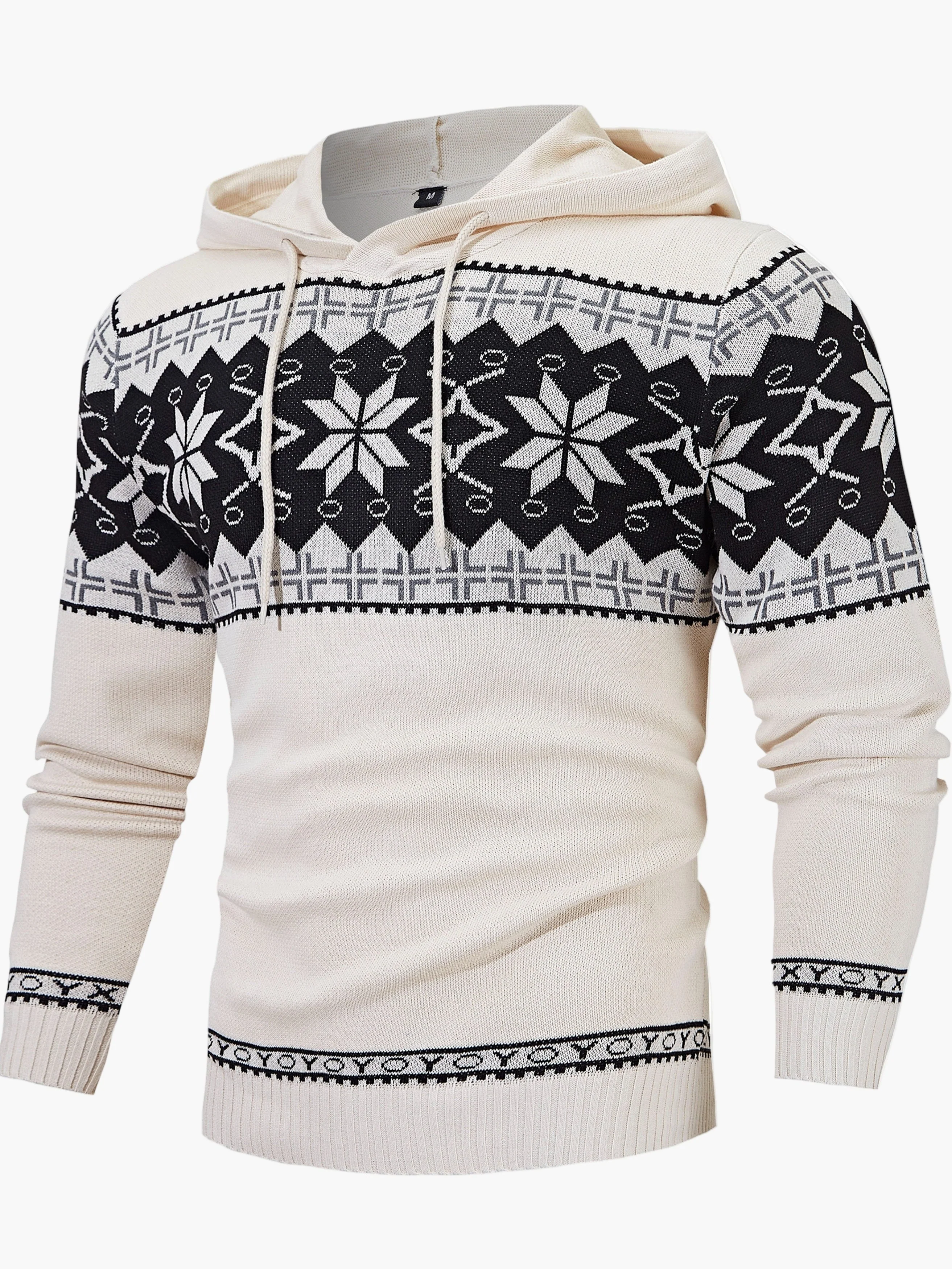 Herren Kapuzenpullover mit skandinavischem Weihnachtsmuster – Freizeit Winter Hoodie - Image 5