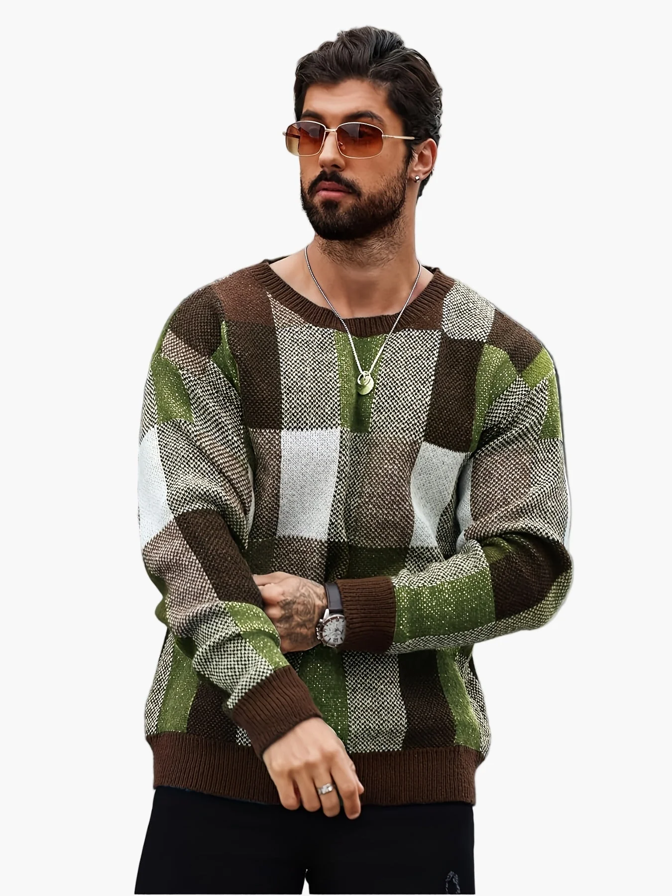 Herren Karierter Strickpullover im Lässigen Stil für Herbst und Winter - Image 2