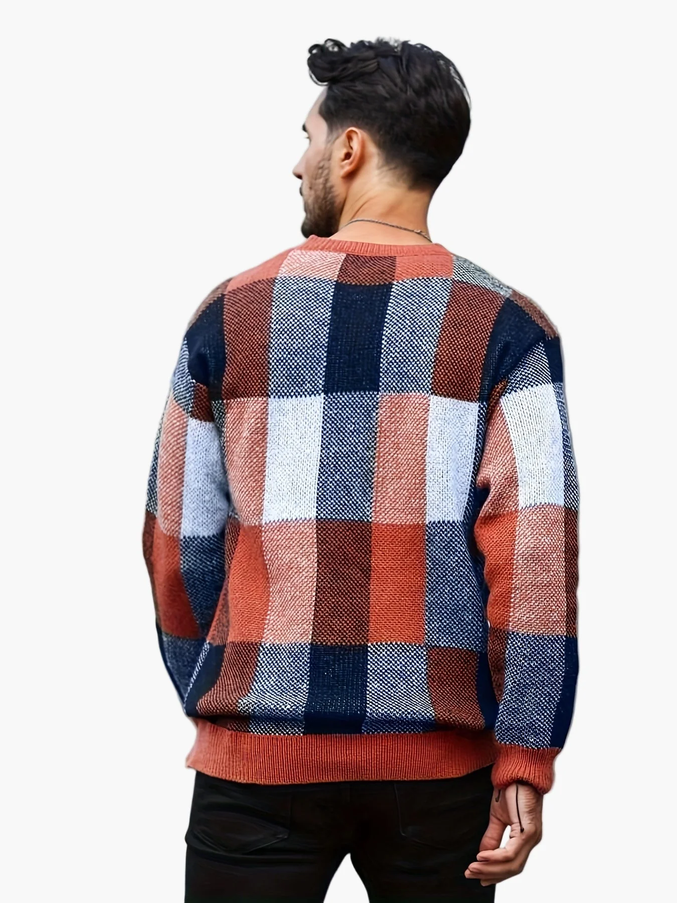 Herren Karierter Strickpullover im Lässigen Stil für Herbst und Winter - Image 8