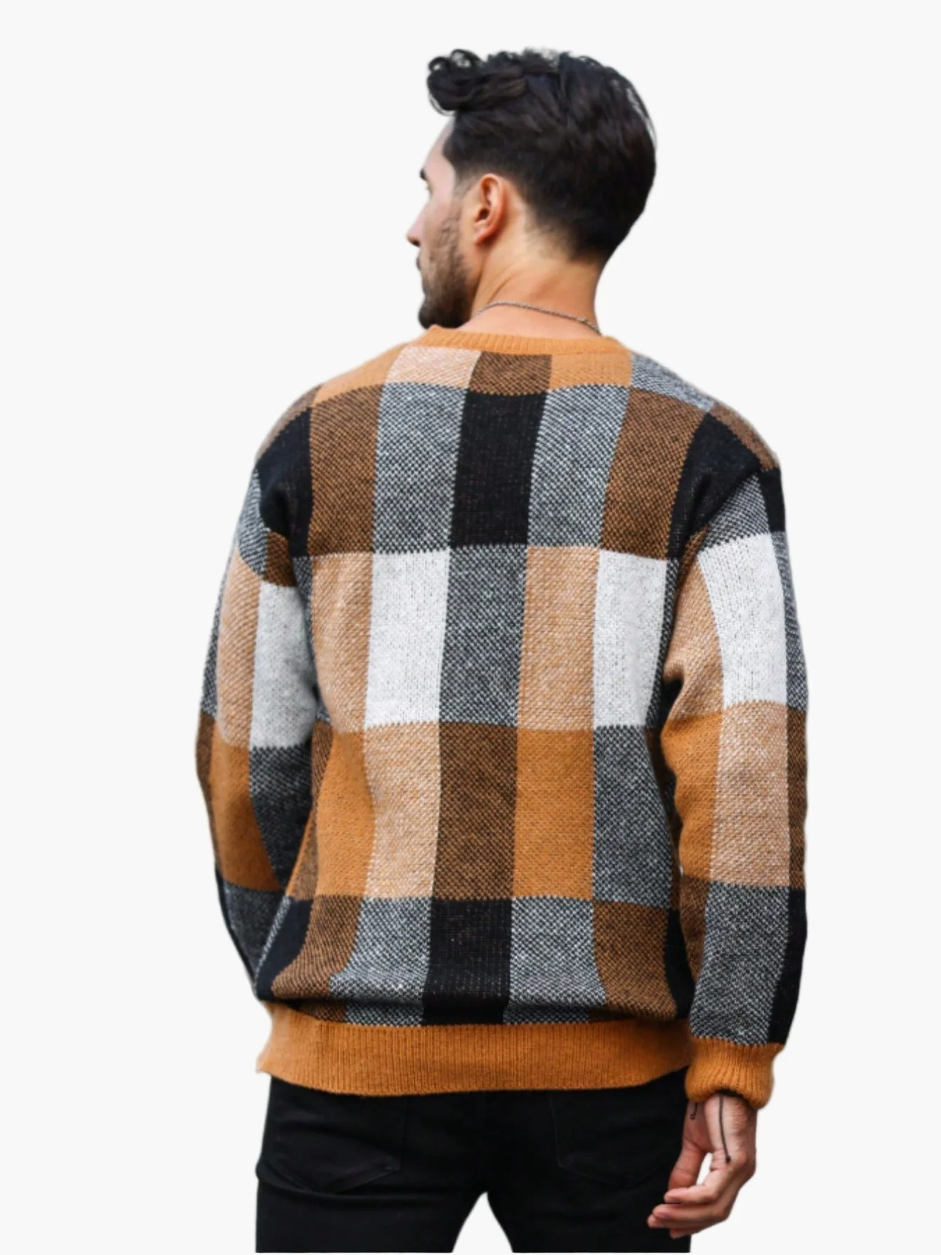 Herren Karierter Strickpullover im Lässigen Stil für Herbst und Winter - Image 9