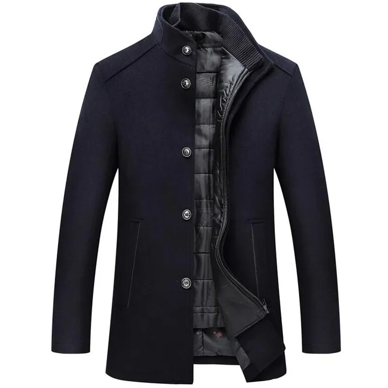 Herren Klassischer Wintermantel mit Stehkragen – Eleganter Business- und Freizeitstil - Image 4
