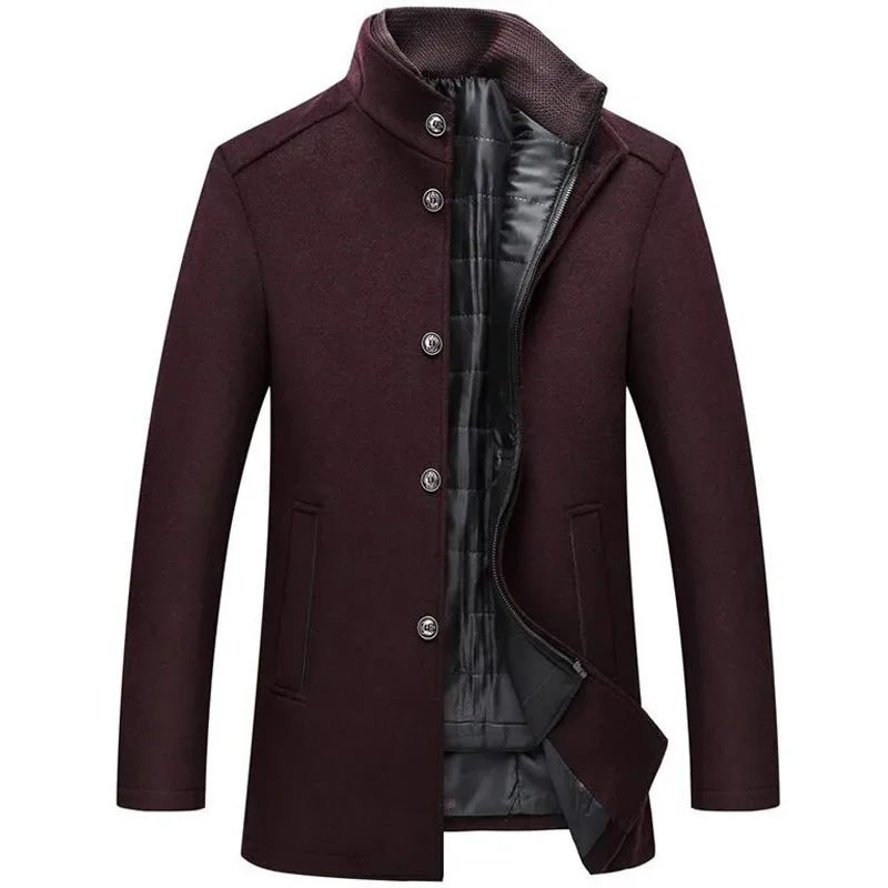 Herren Klassischer Wintermantel mit Stehkragen – Eleganter Business- und Freizeitstil - Image 5