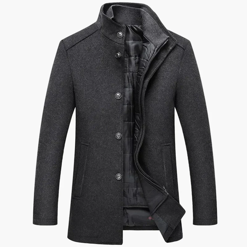 Herren Klassischer Wintermantel mit Stehkragen – Eleganter Business- und Freizeitstil - Image 8
