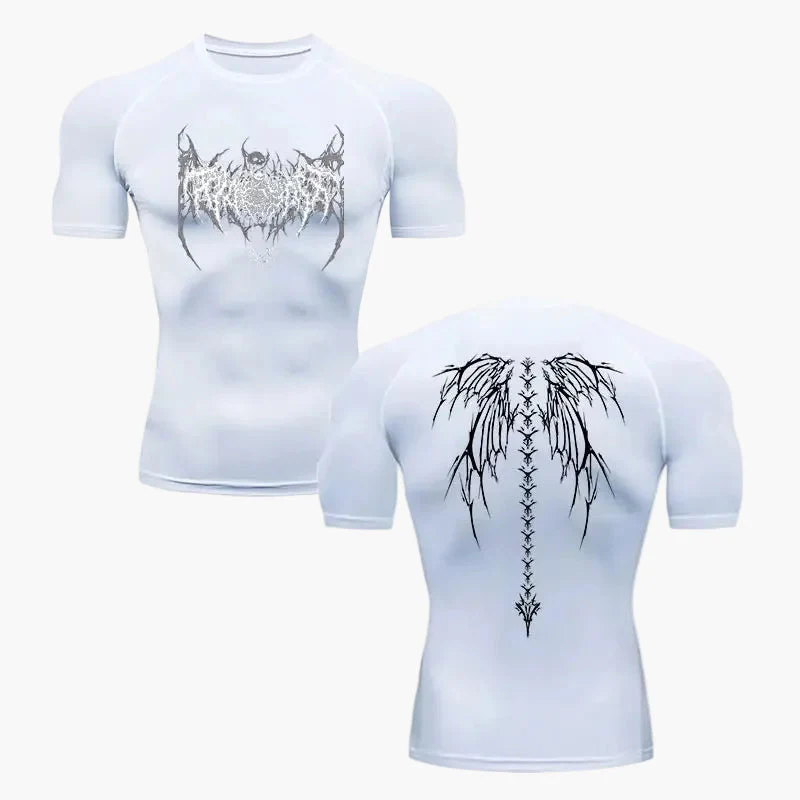 Herren Kompressionsshirt Metal Style – Tribal Skelett Design für Fitness & Freizeit - Image 5