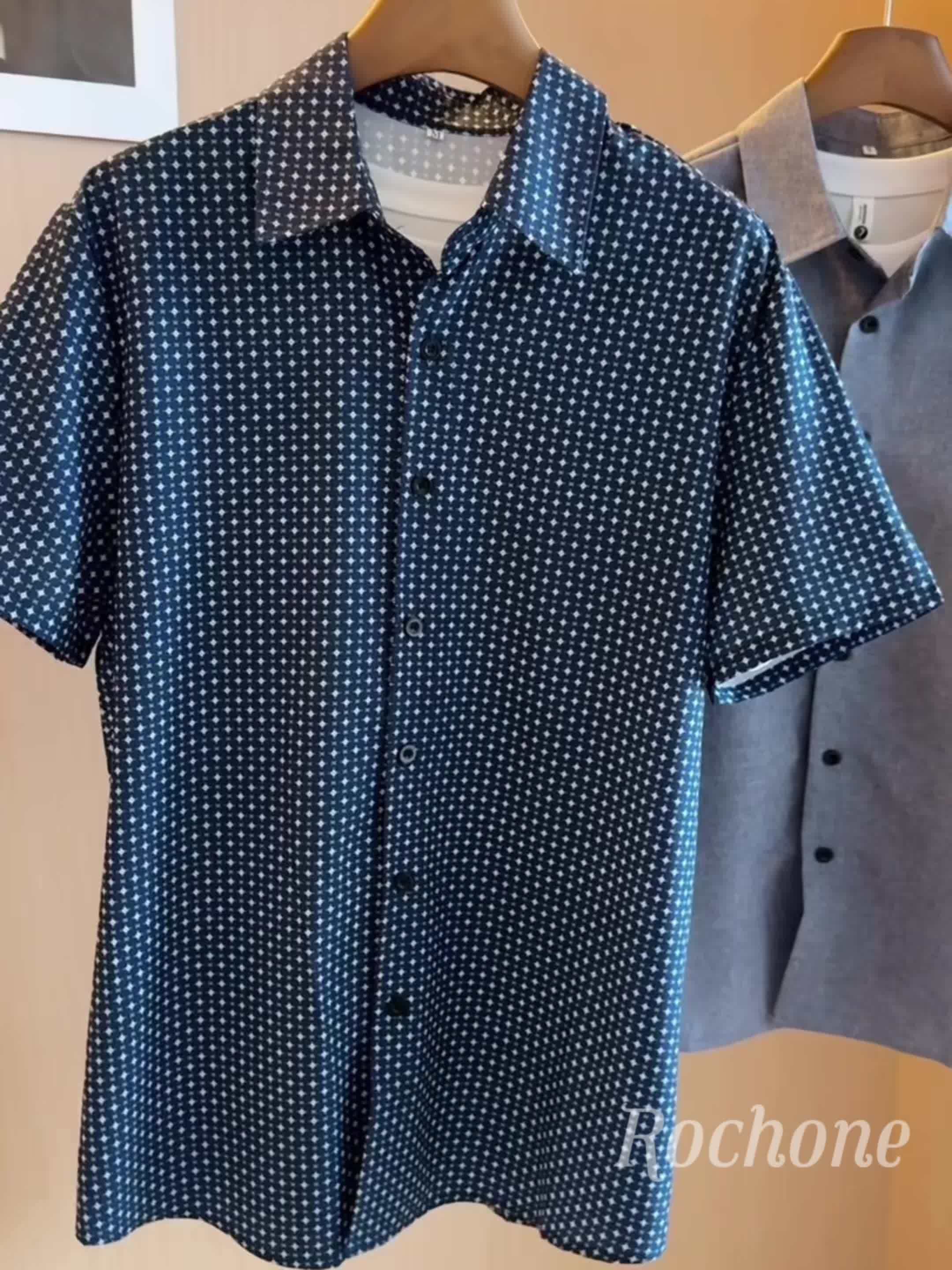 Herren Kurzarm Freizeithemd mit geometrischem Muster – Modernes Sommerhemd für Alltag und Freizeit - Image 8