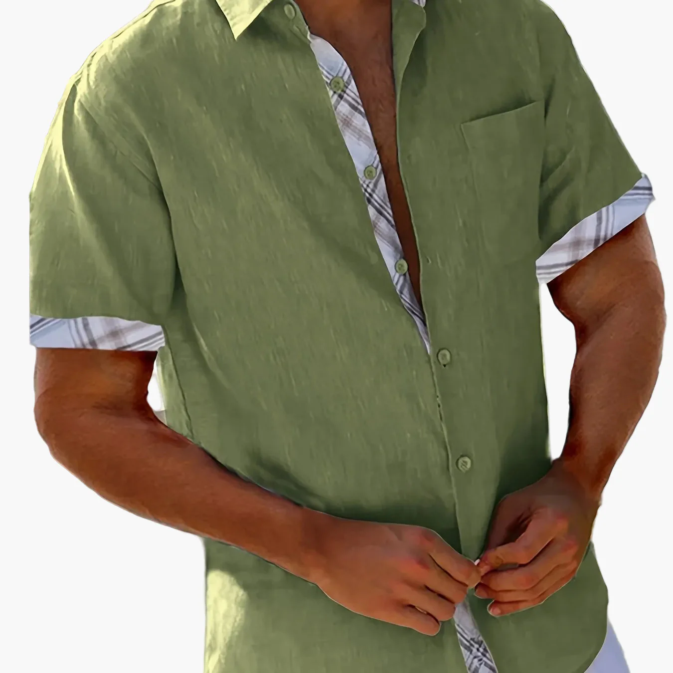 Herren Kurzarm Freizeithemd mit Kontrastelementen – Sommerhemd für Strand und Alltag - Image 10