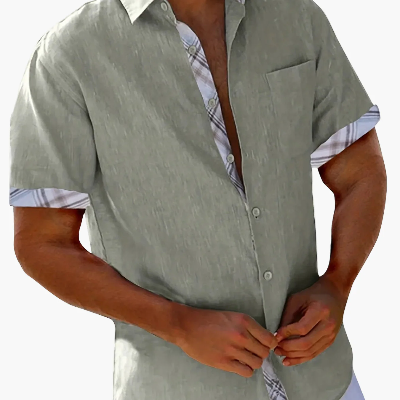 Herren Kurzarm Freizeithemd mit Kontrastelementen – Sommerhemd für Strand und Alltag - Image 11