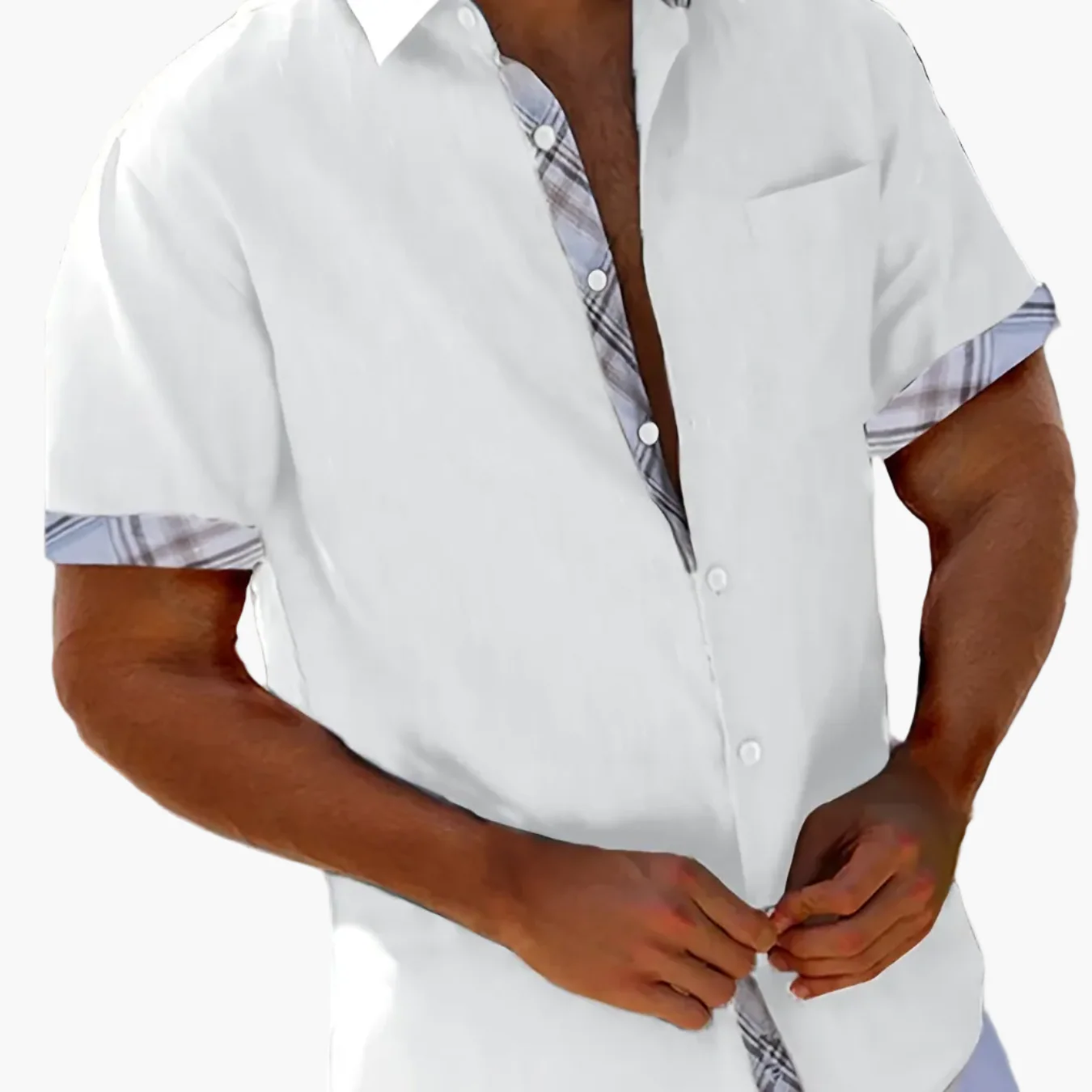 Herren Kurzarm Freizeithemd mit Kontrastelementen – Sommerhemd für Strand und Alltag - Image 15