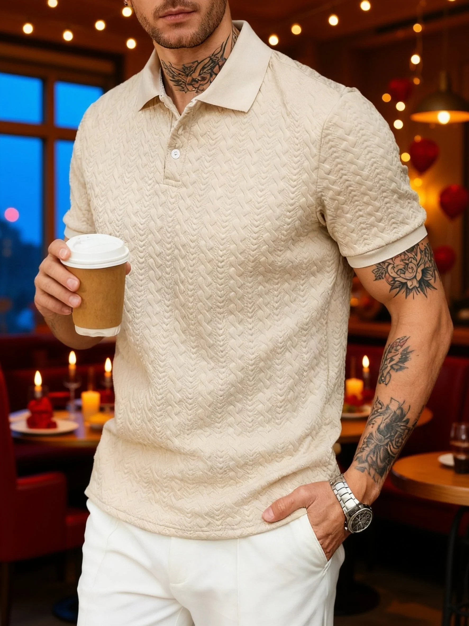 Herren Kurzarm Polo Shirt Modern Casual für Freizeit und Alltag
