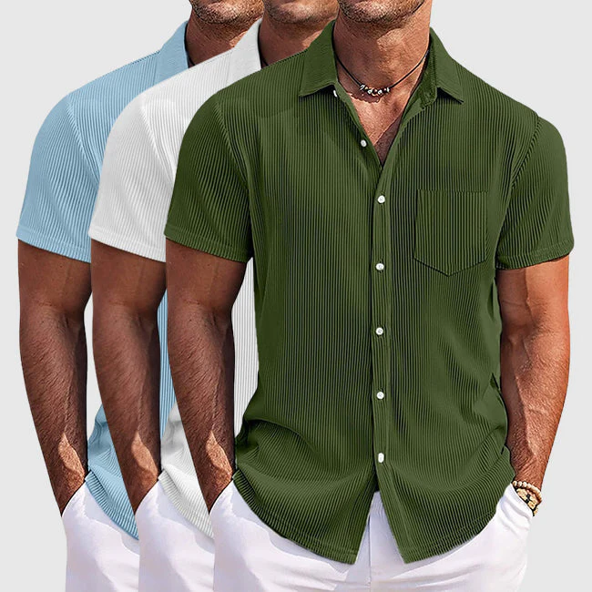 Herren Kurzarm Sommerhemd – Modernes Freizeithemd mit Streifen und Brusttasche, Perfekt für Alltag & Urlaub - Image 7