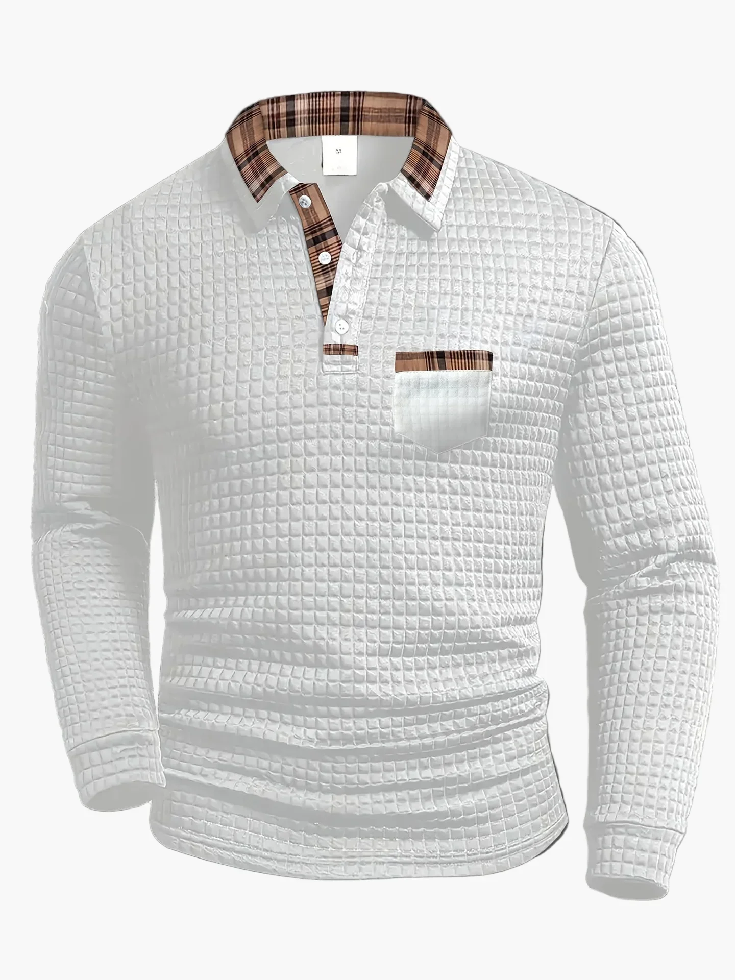 Herren Langarm Polo Shirt mit Steppmuster – Modisches Freizeitoberteil für Alltag und Büro - Image 3