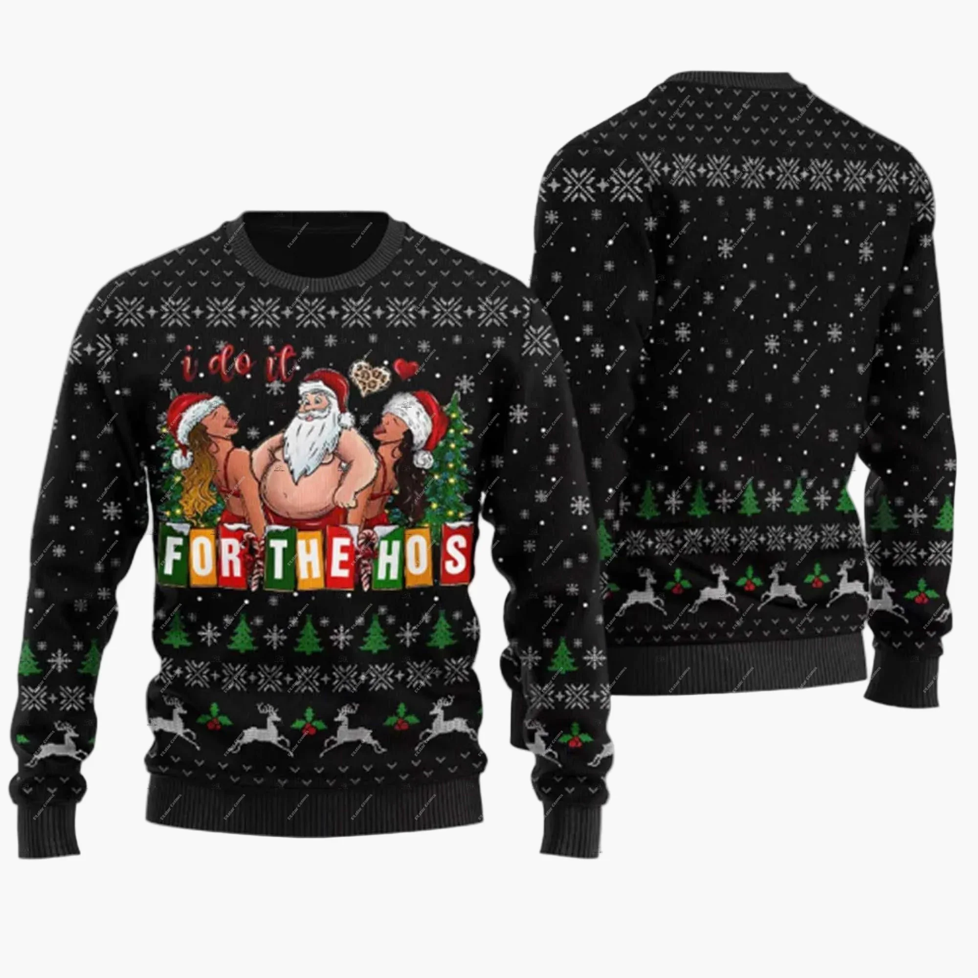 Herren Lustiger Ugly Christmas Sweater Jingle Balls Weihnachts-Pullover – Humorvoller Festlicher Party Pullover - Image 6