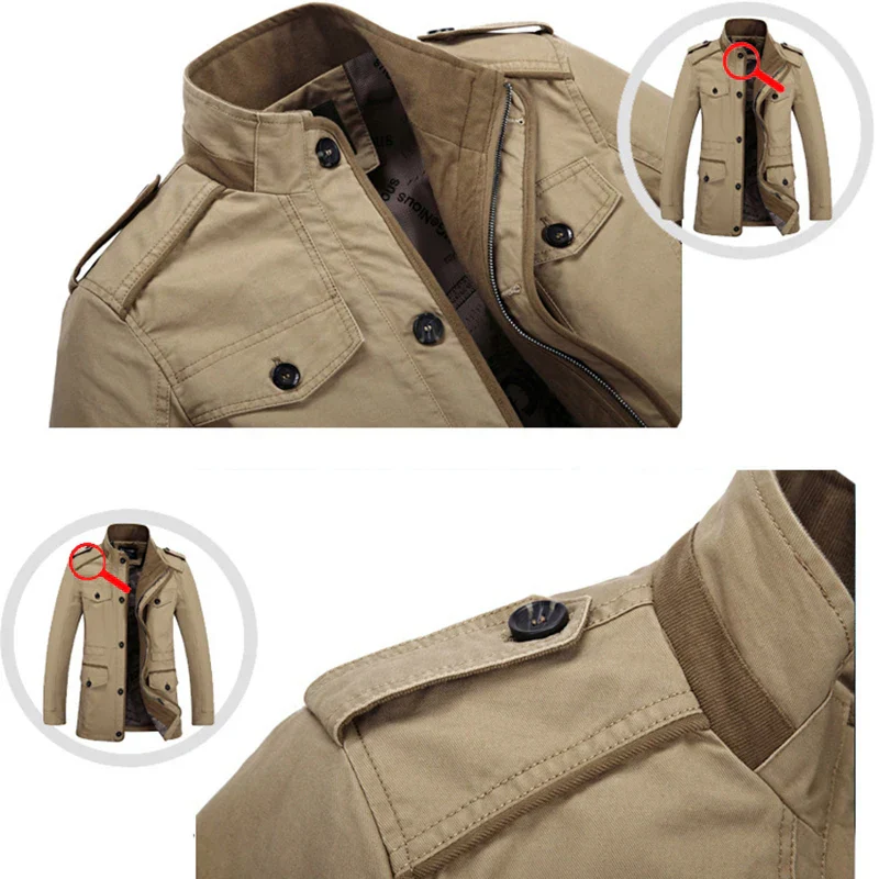 Herren Militärstil Freizeitjacke – Outdoor Übergangsjacke mit vielen Taschen - Image 5