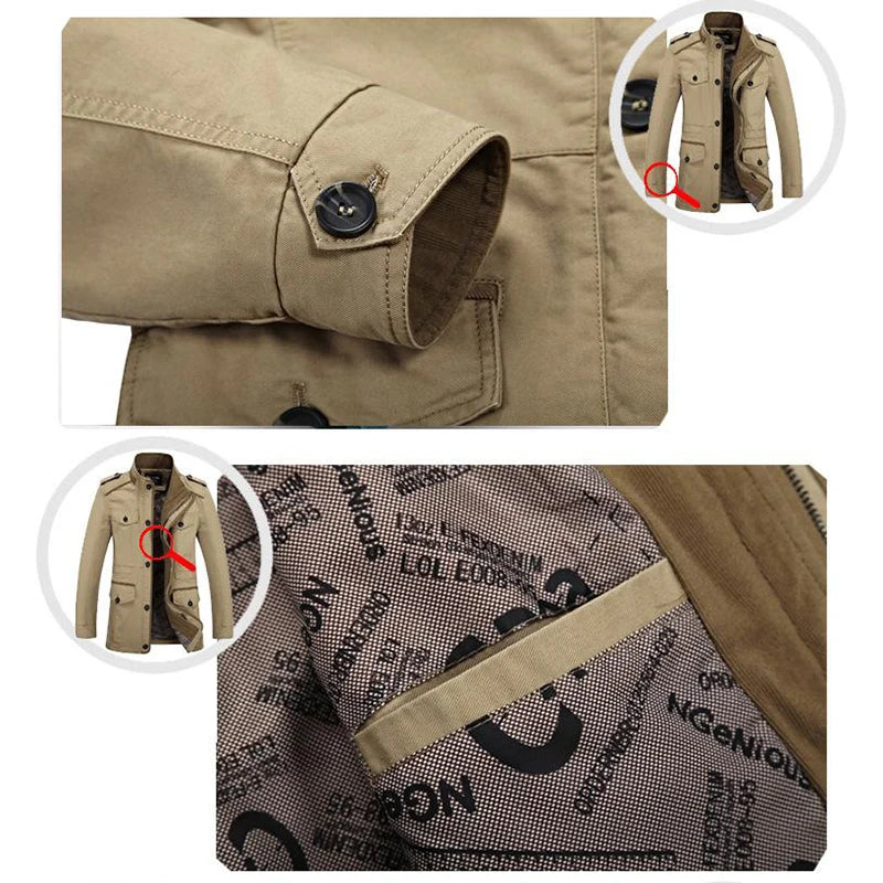 Herren Militärstil Freizeitjacke – Outdoor Übergangsjacke mit vielen Taschen - Image 6